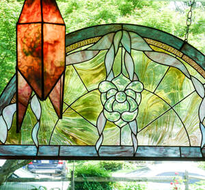 Stained glass window hanging